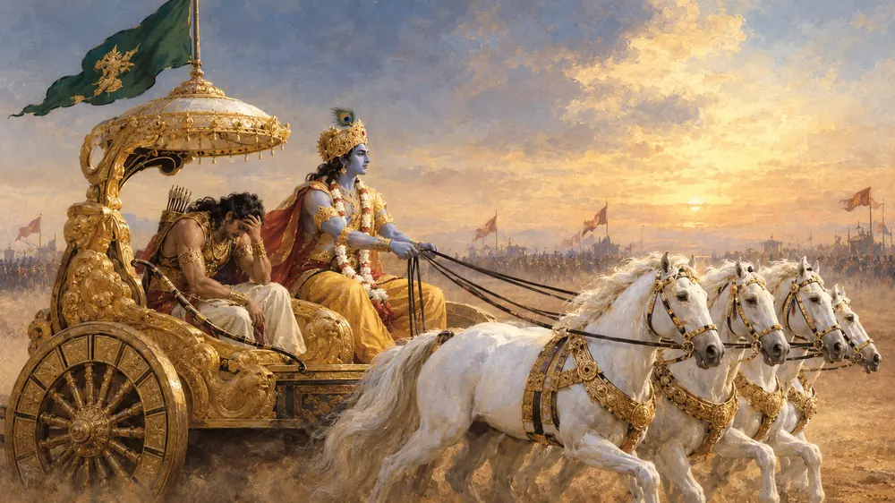 Artwork for Bhagavad Gita chapter 1: Arjuna Vishada Yoga
