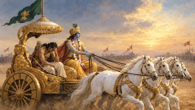 Artwork for Bhagavad Gita chapter 1: Arjuna Vishada Yoga
