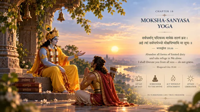Artwork for Bhagavad Gita chapter 18: Moksha Sannyasa Yoga