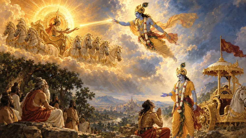 Artwork for Bhagavad Gita chapter 4: Jnana Karma Sannyasa Yoga