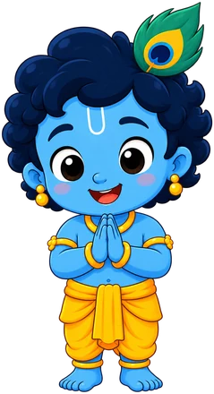 Kanha with hands together in a namaste gesture