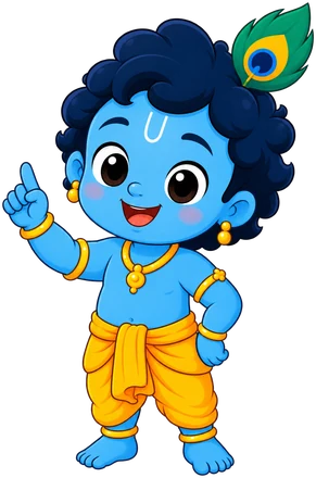 Kanha pointing upward
